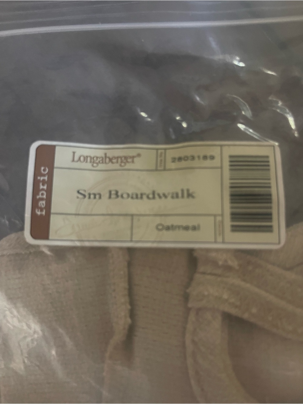 Longaberger Oatmeal Fabric Liner